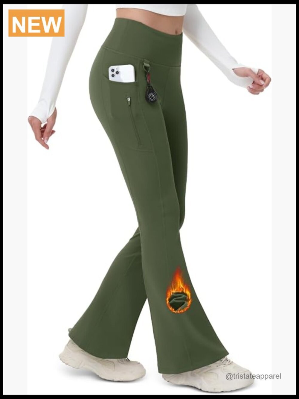 Fleece Lined Bootcut Leggings Waterproof Insulated Winter Snow Hiking Pants